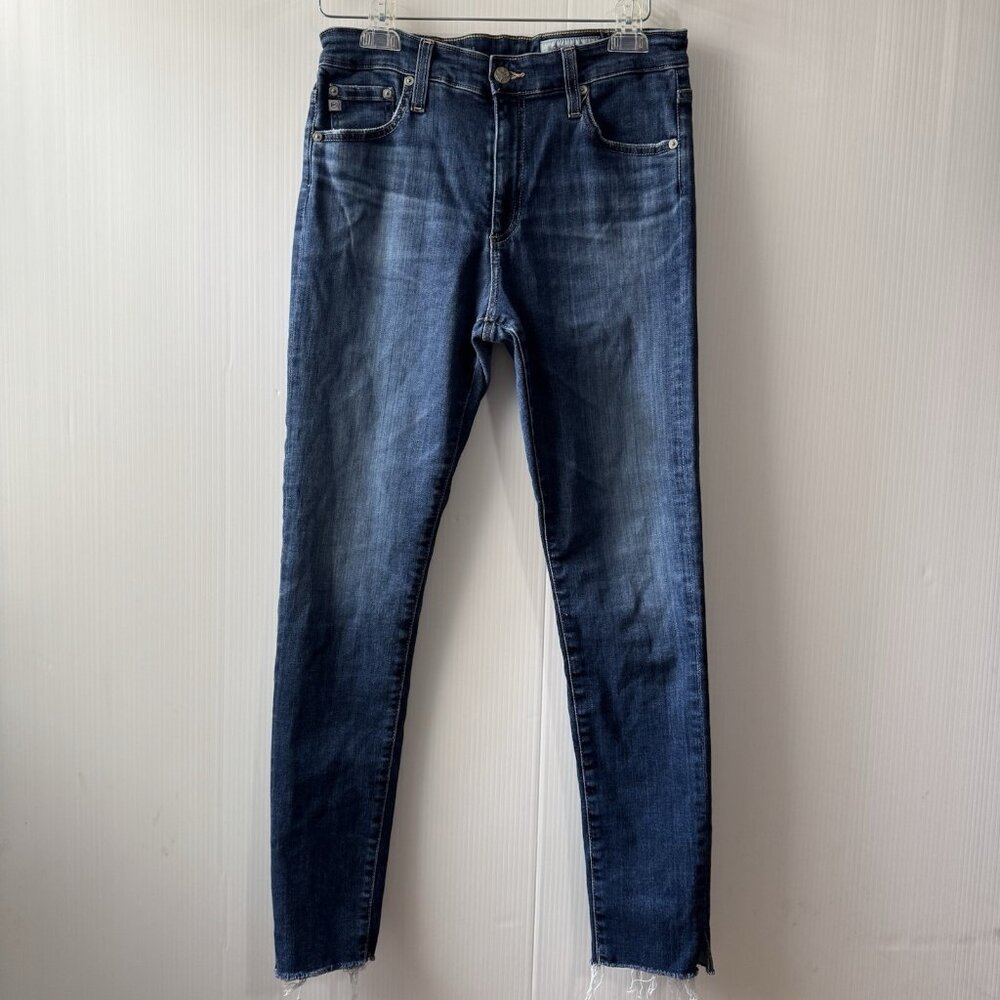 AG Adriano Goldschmied Jeans The Farrah Skinny High Rise Ankle Blue 28x28 Read